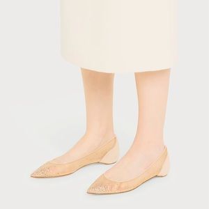 NEW! Christian Louboutin "Follies" mesh flats with crystal embellishments